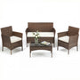 3 Piece Patio Furniture Set, All-Weather Outdoor Wicker Bistro Set