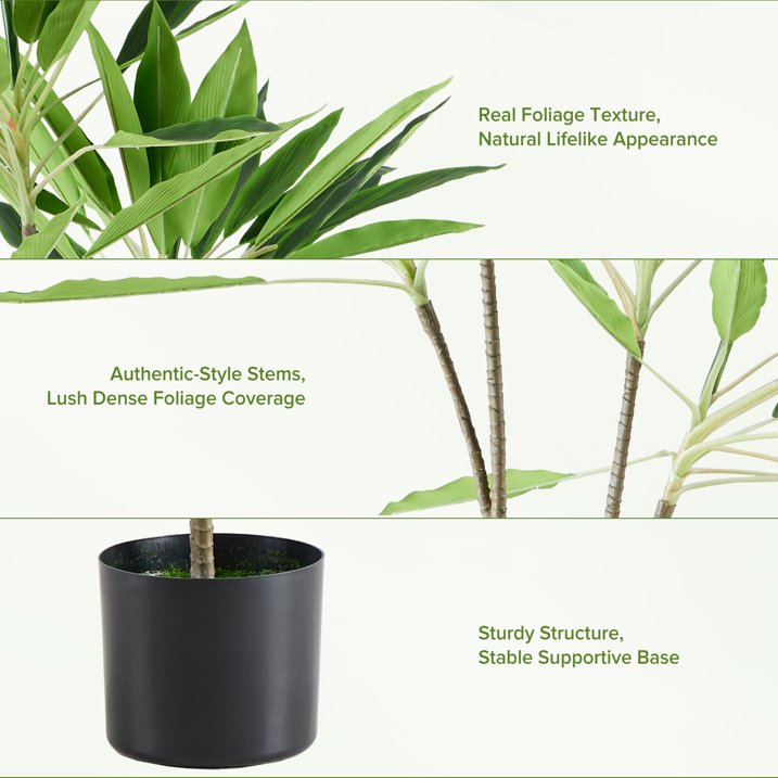 51" Artificial Dracaena Tree - Lifelike Faux Silk Plant for Home & Office