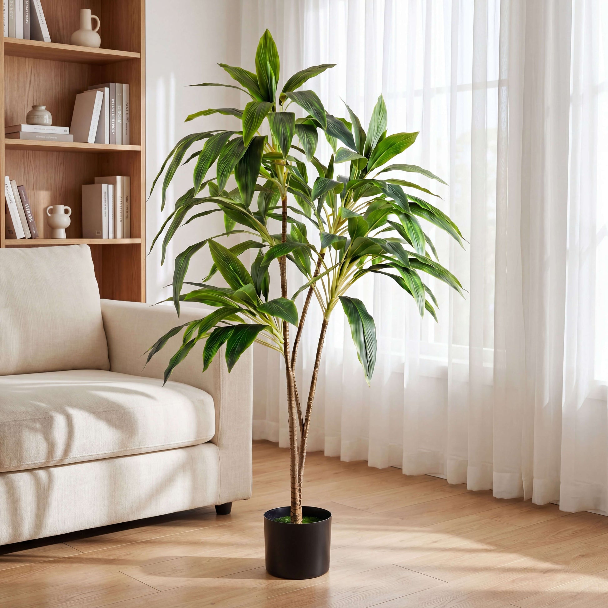 51" Artificial Dracaena Tree - Lifelike Faux Silk Plant for Home & Office