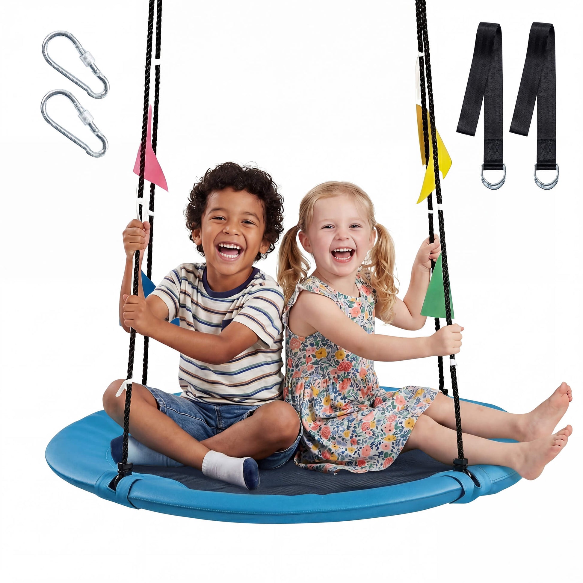 Adjustable Rope Saucer Swing for Backyard