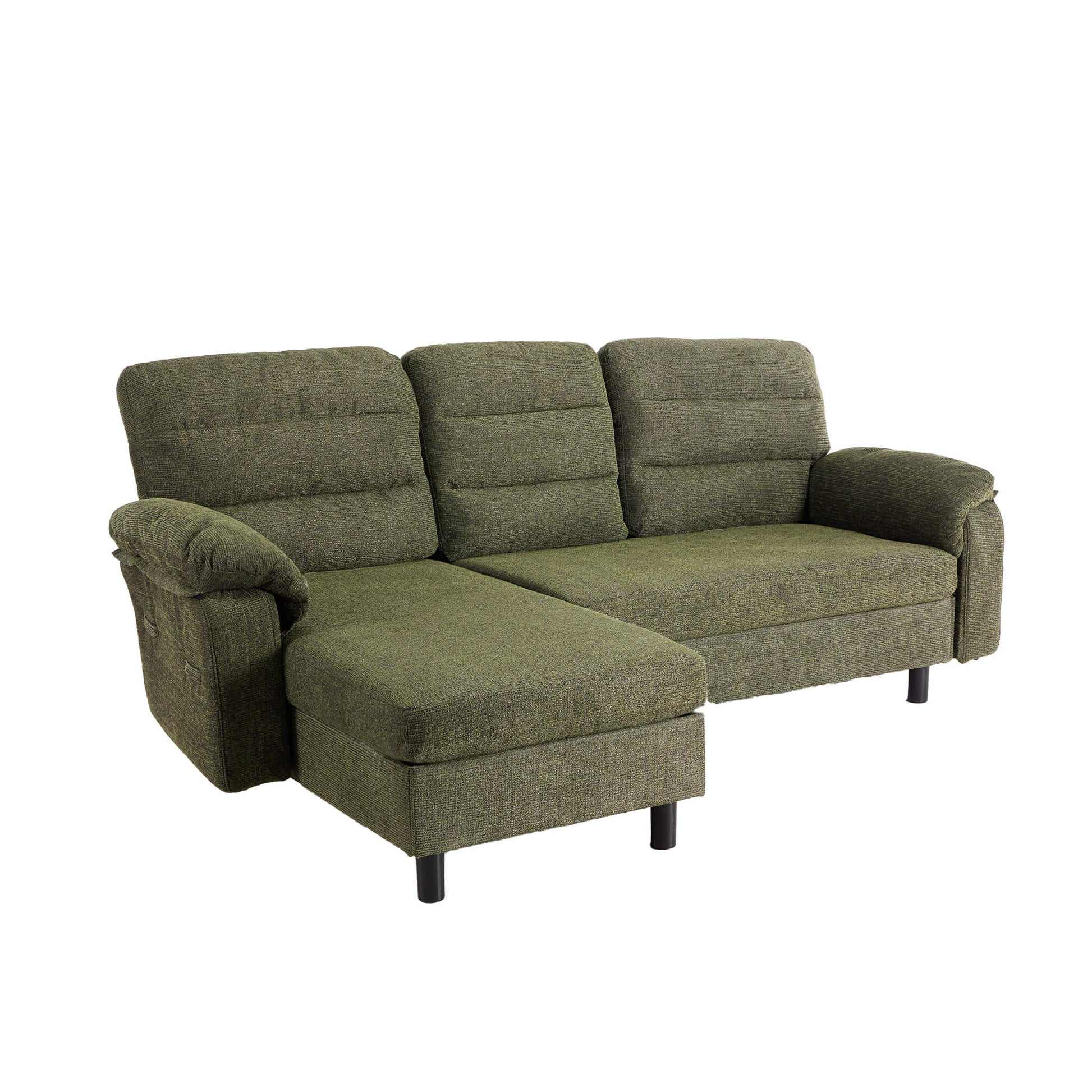 L-Shaped Convertible Sofa Set with Chaise for Living Room