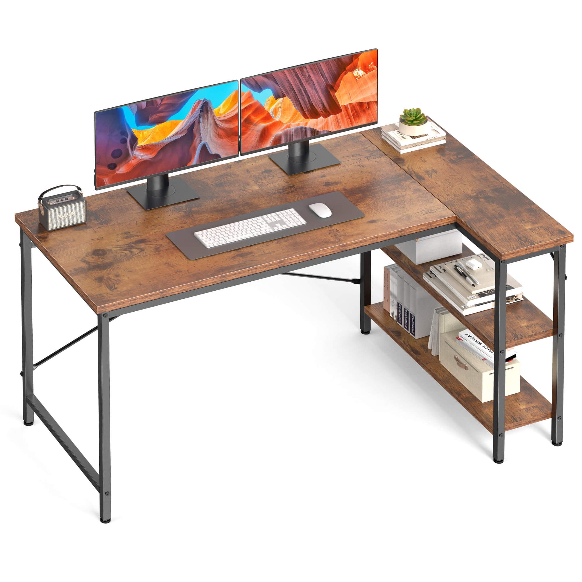 47″ L‑Shaped Computer Desk for Home Office