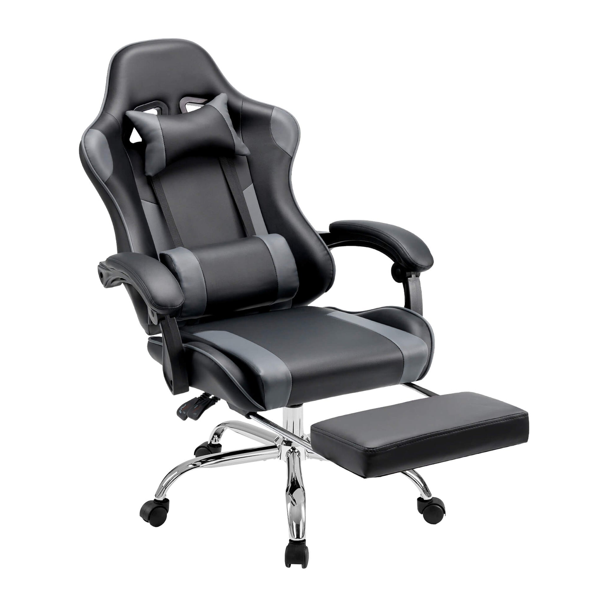 Gaming Chair with Footrest Upholstered Armrests for Home Office