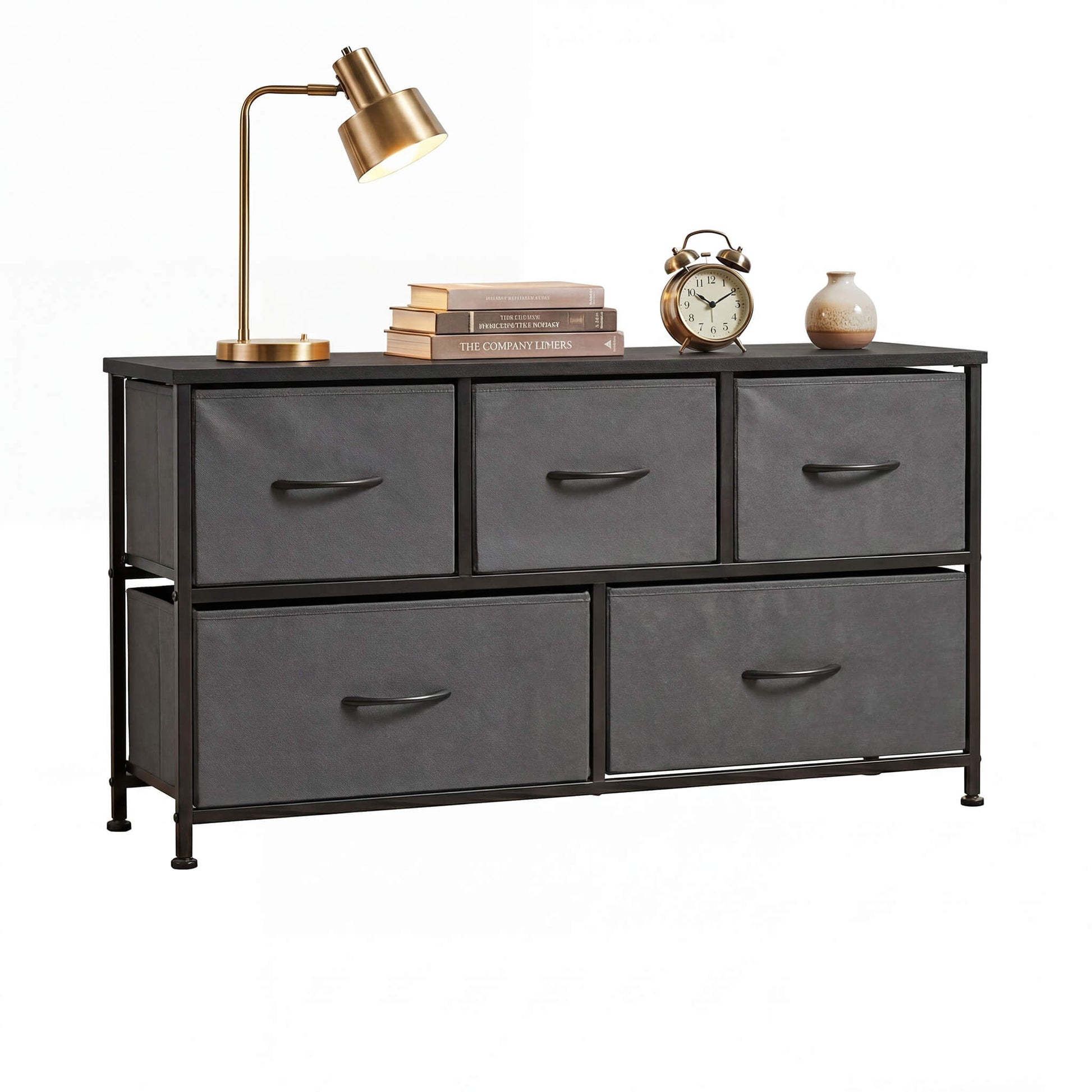 Storage Cabinet with Metal Frame for Bedroom Dresser