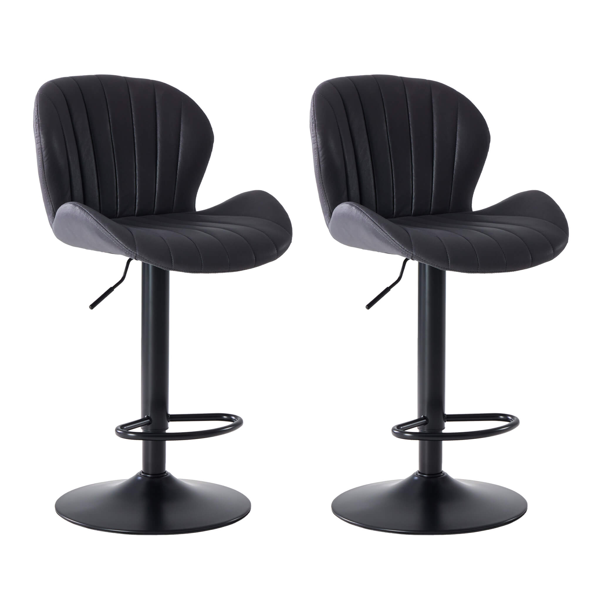 Set of 2 Adjustable Swivel Bar Stools