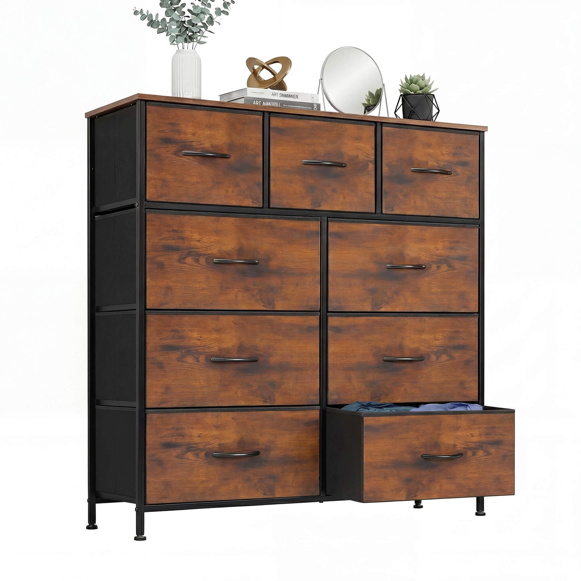 Storage Cabinet with 9 Fabric Drawer For Children's Room