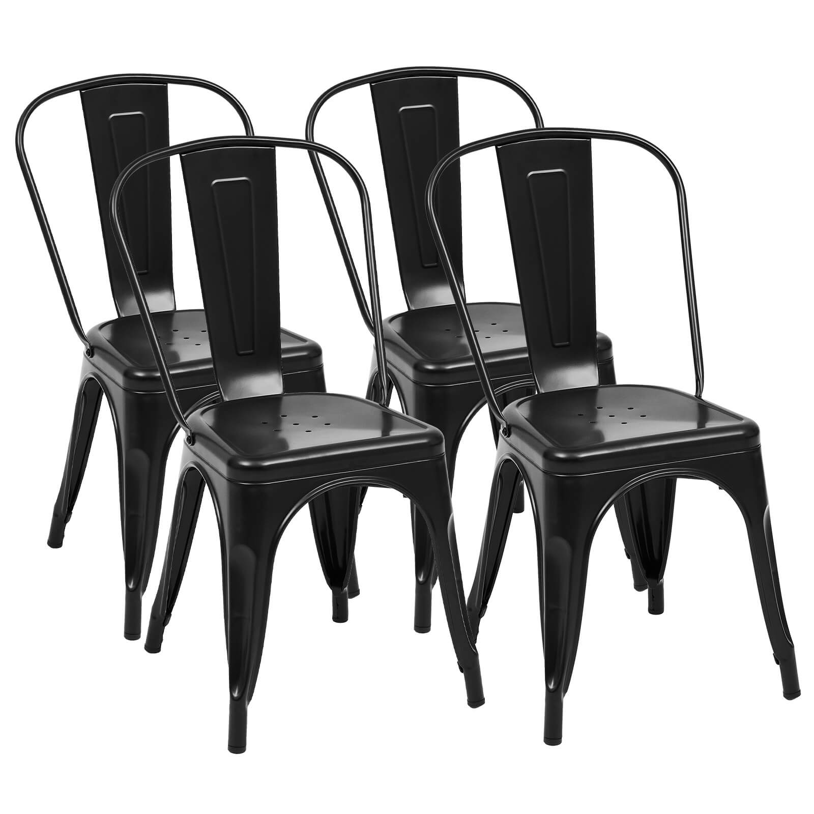 Stackable Metal Dining Chair-Indoor/Outdoor (Set of 4)