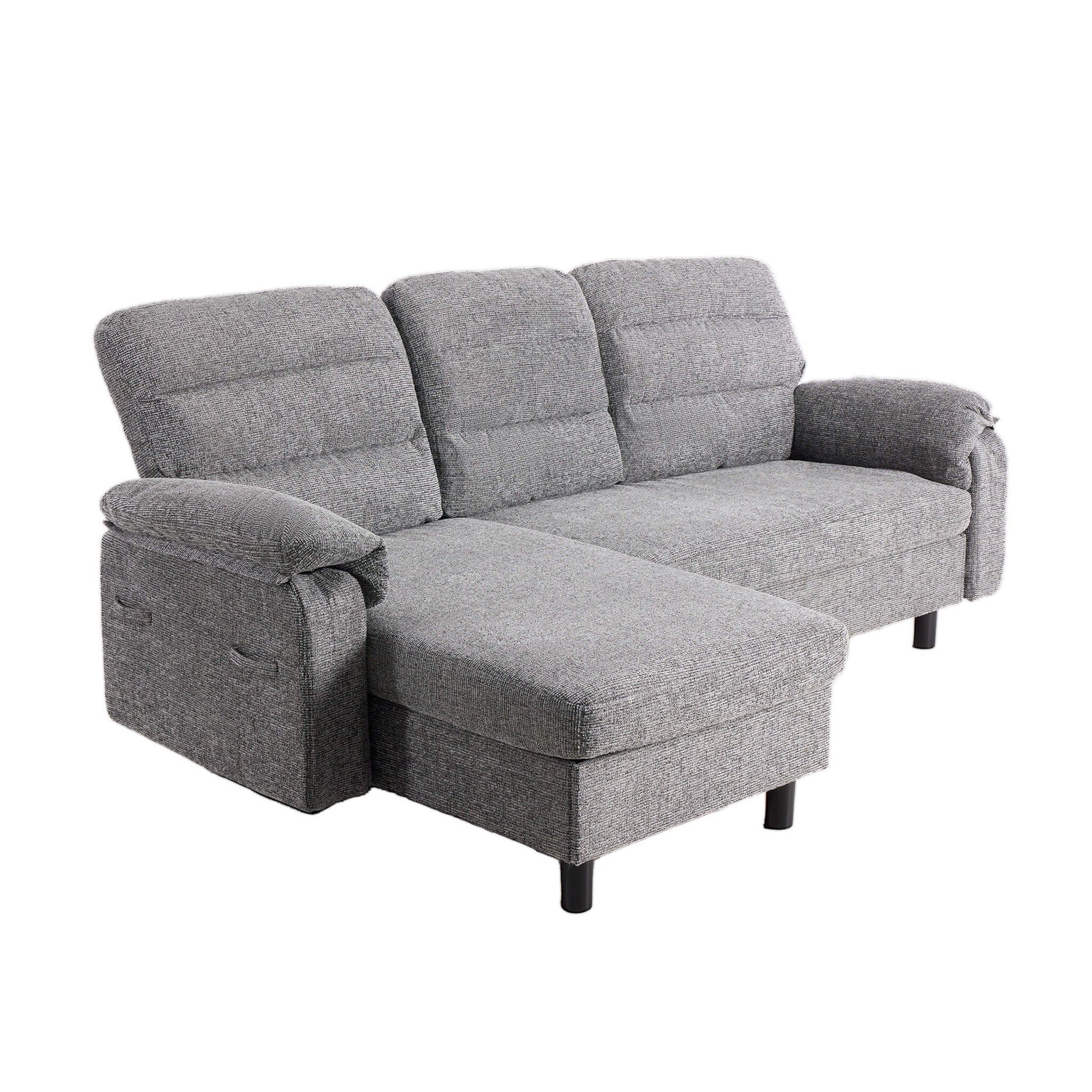 L-Shaped Convertible Sofa Set with Chaise for Living Room