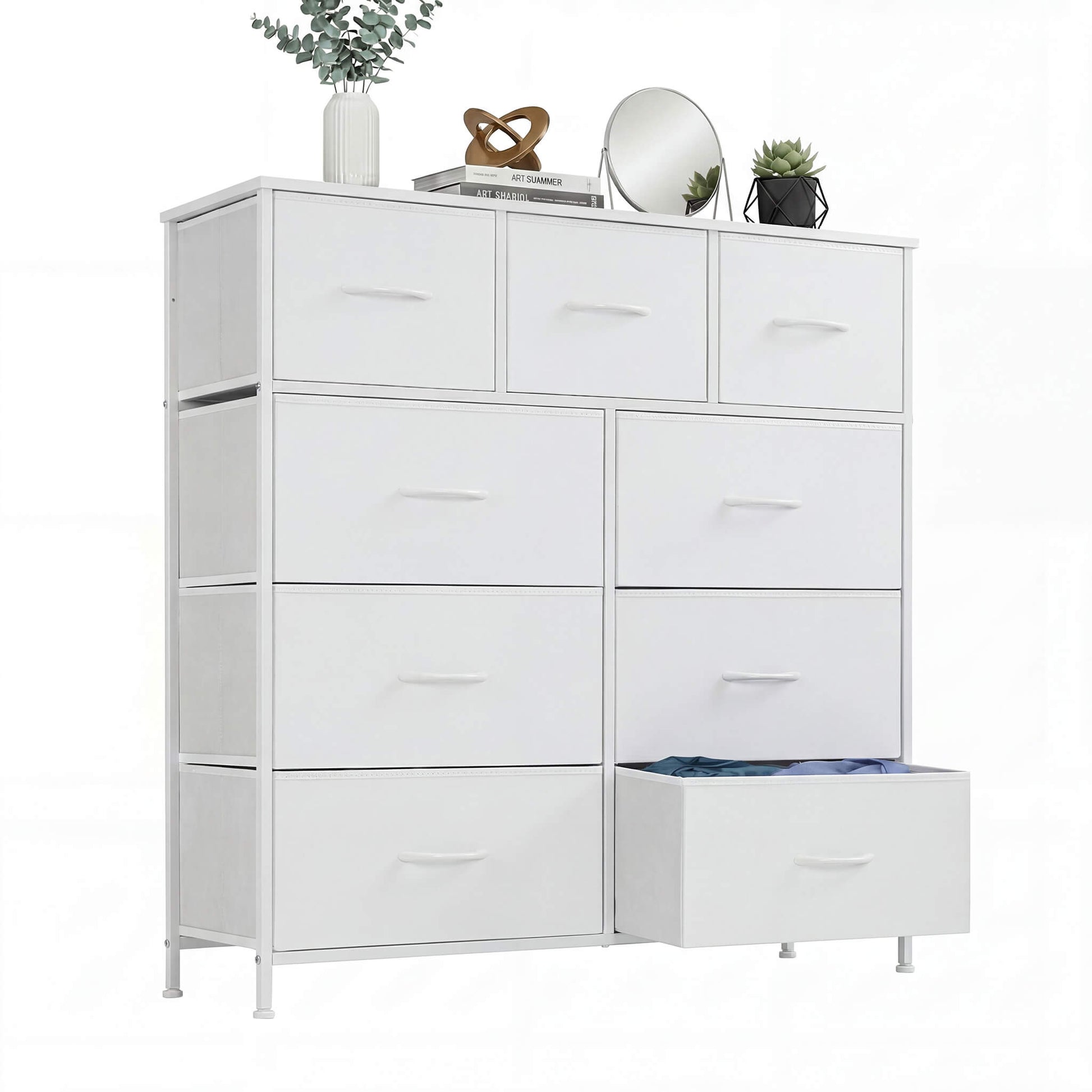 Storage Cabinet with 9 Fabric Drawer For Children's Room