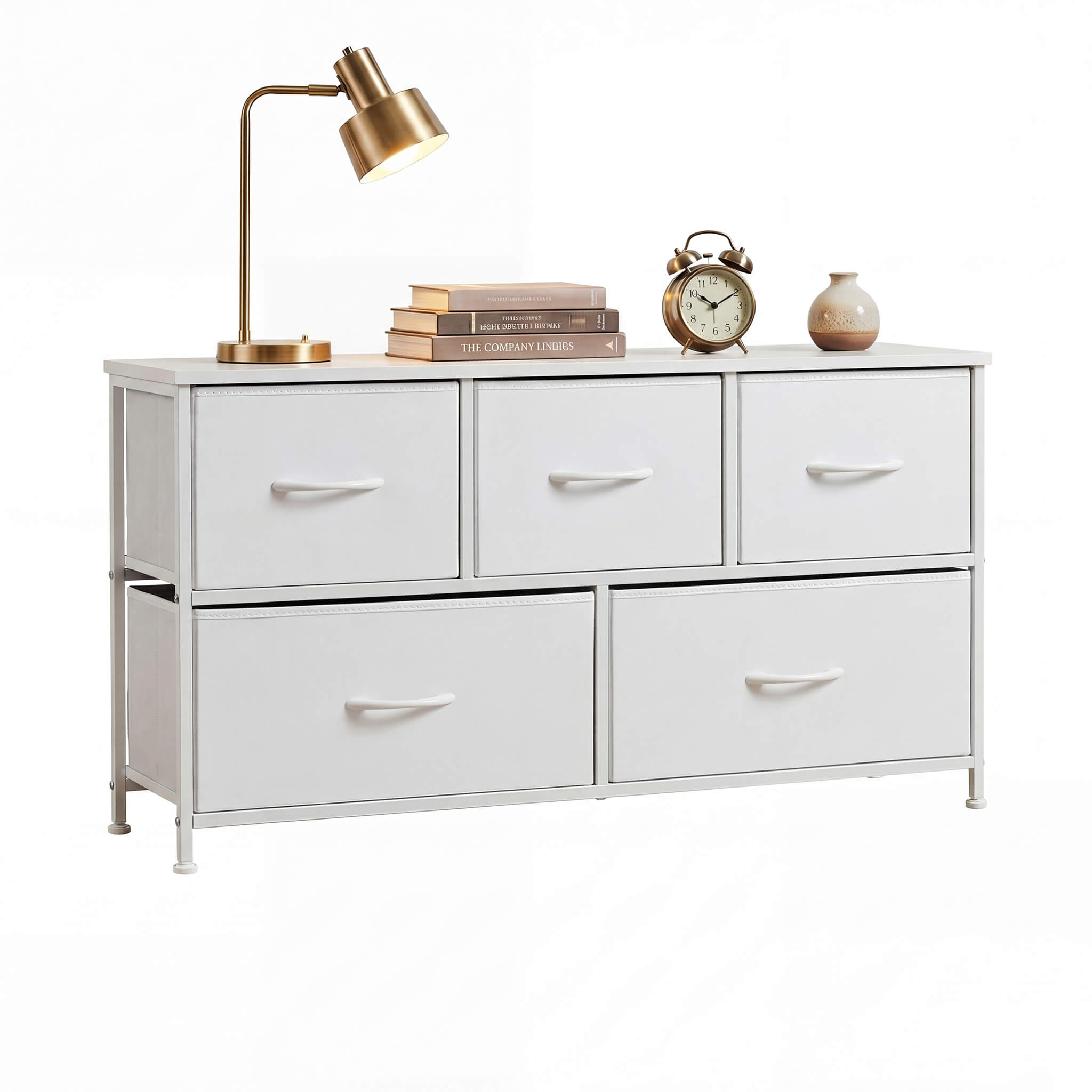 Storage Cabinet with Metal Frame for Bedroom Dresser