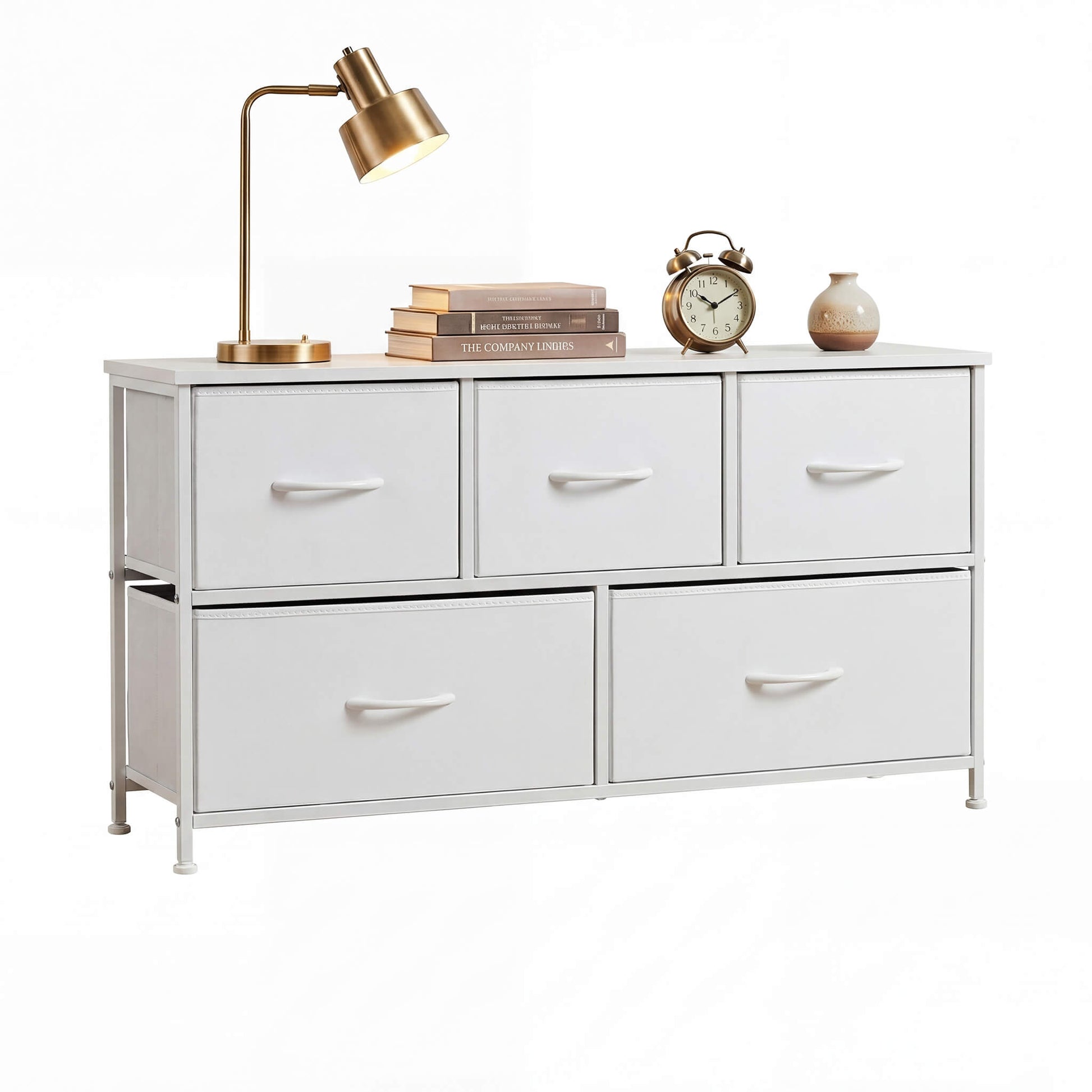 Storage Cabinet with Metal Frame for Bedroom Dresser