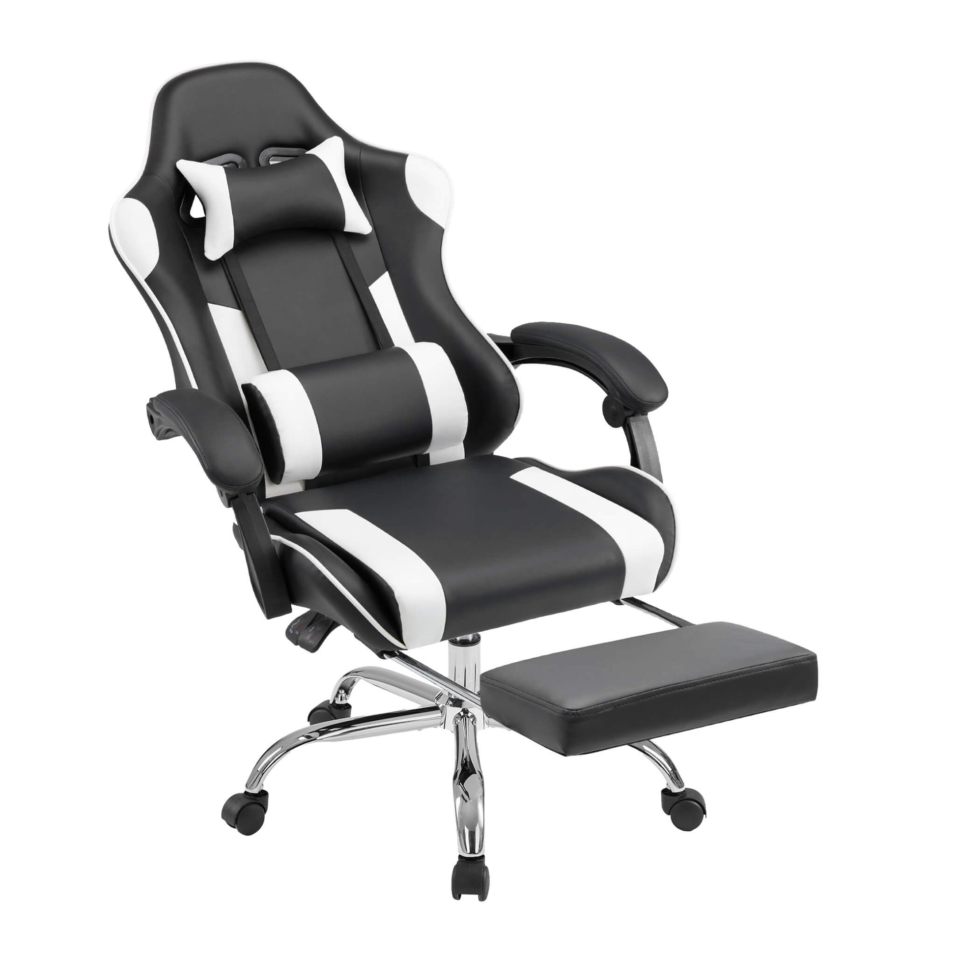 Gaming Chair with Footrest Upholstered Armrests for Home Office