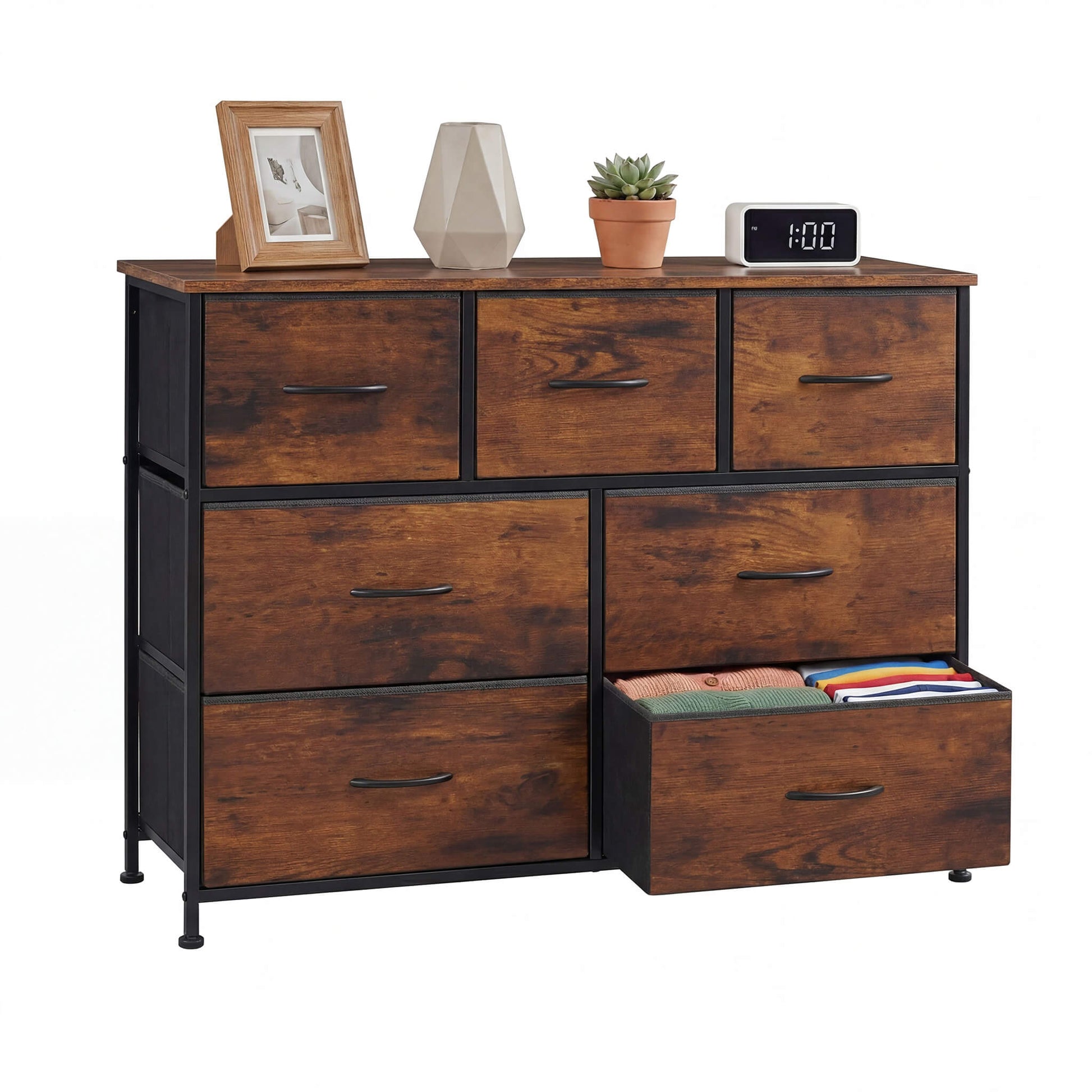 Dresser Wooden Top with Storage for Living Room Bedroom