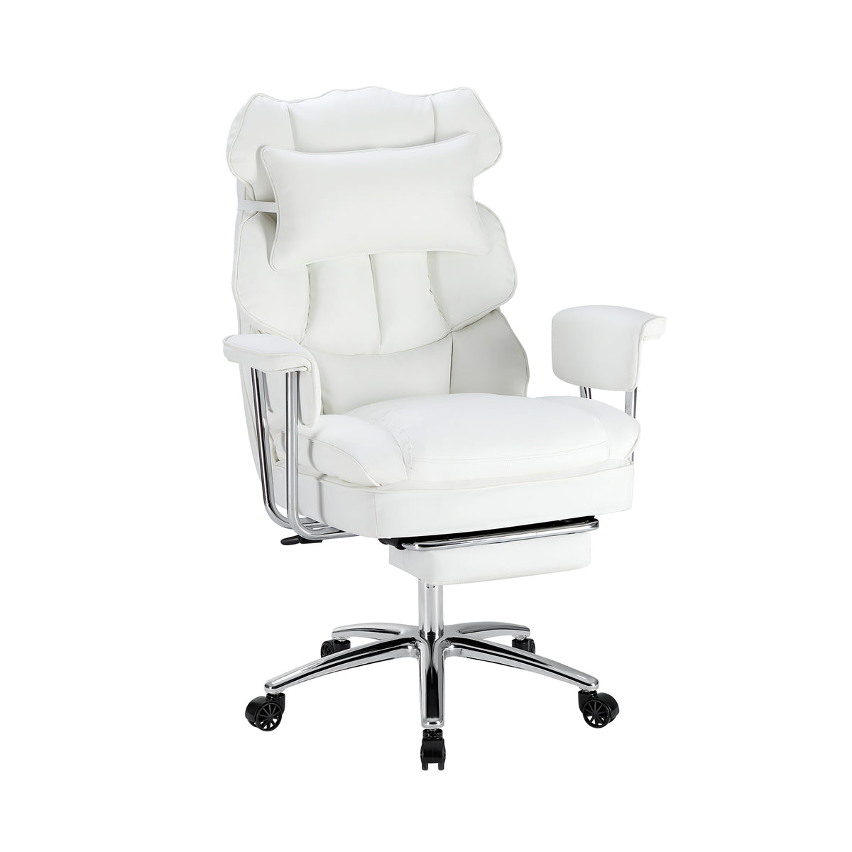 Computer Chair Leather with Leg Rest for Office