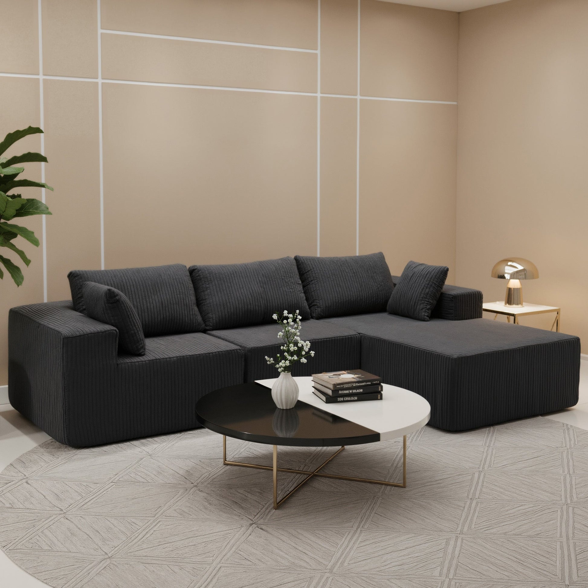 108" Modern Modular Couch Sectional Sofa for Living Room