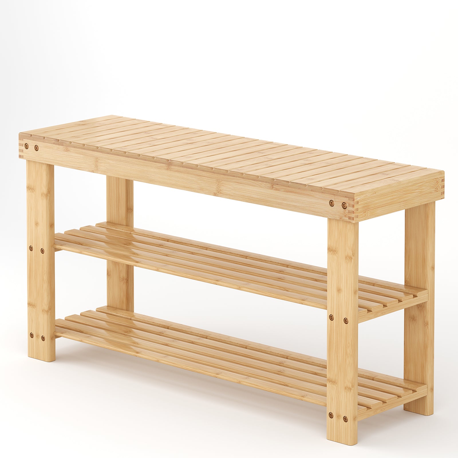 2-in-1 Bamboo Shoe Bench for Entryway