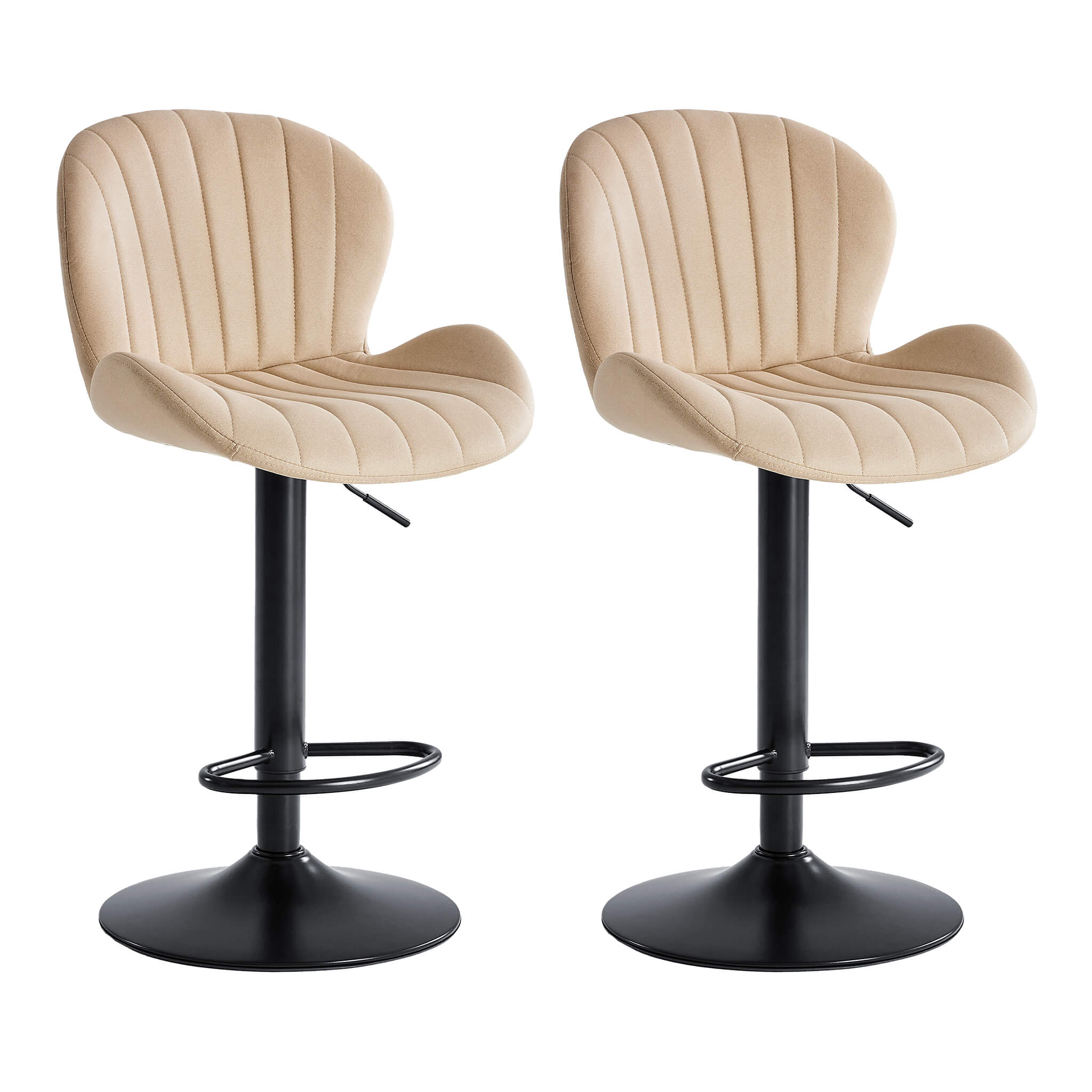 Set of 2 Adjustable Swivel Bar Stools