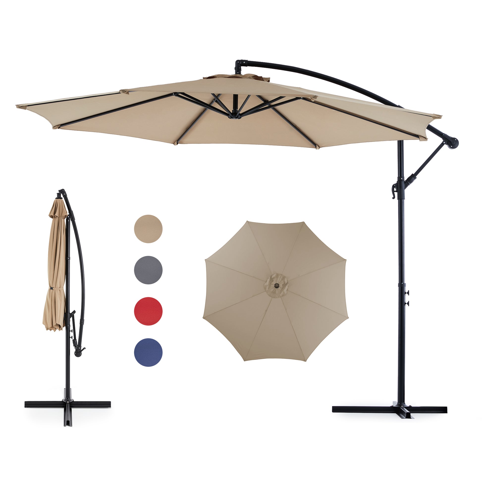 Offset Patio Cantilever Umbrella - Umbrellas for Patio, Anti-UV Canopy Sunshade Parasol, UV Resistant Outdoor