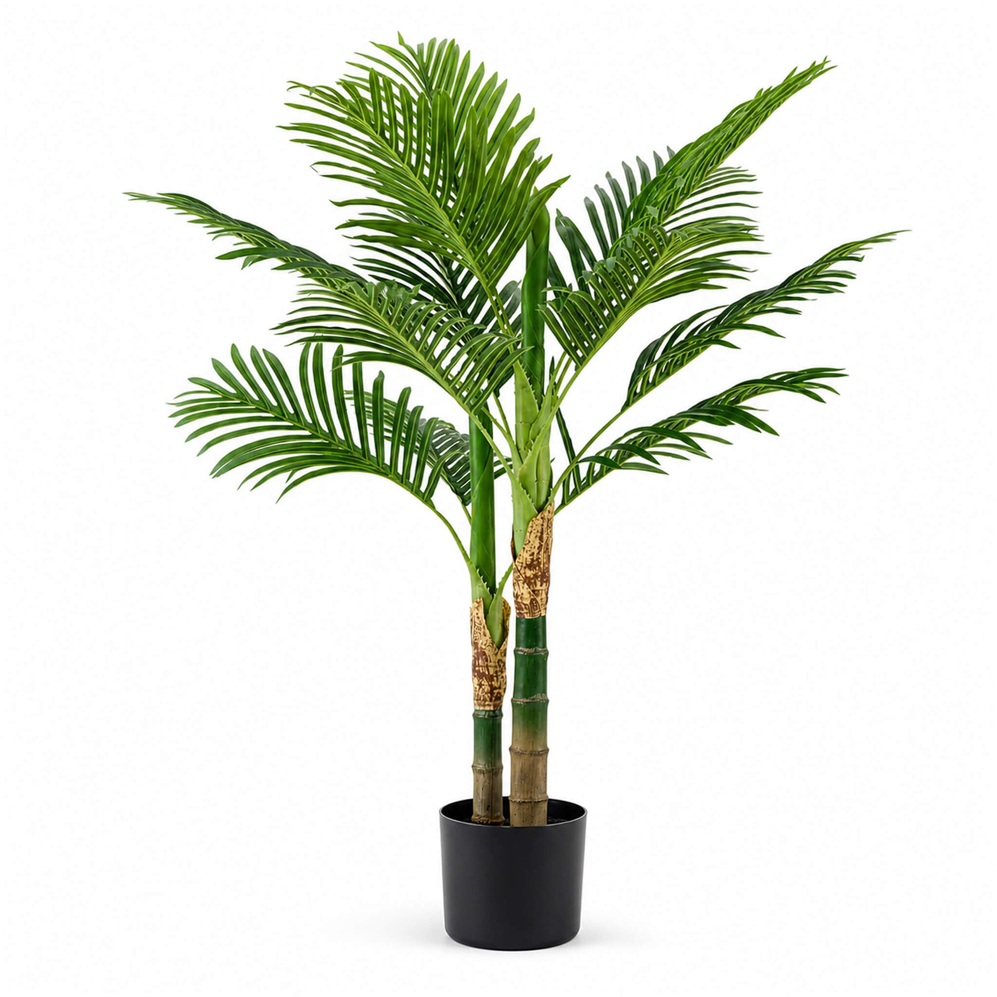 47" Artificial Palm Tree - Lifelike Faux Silk Plant with Black Pot
