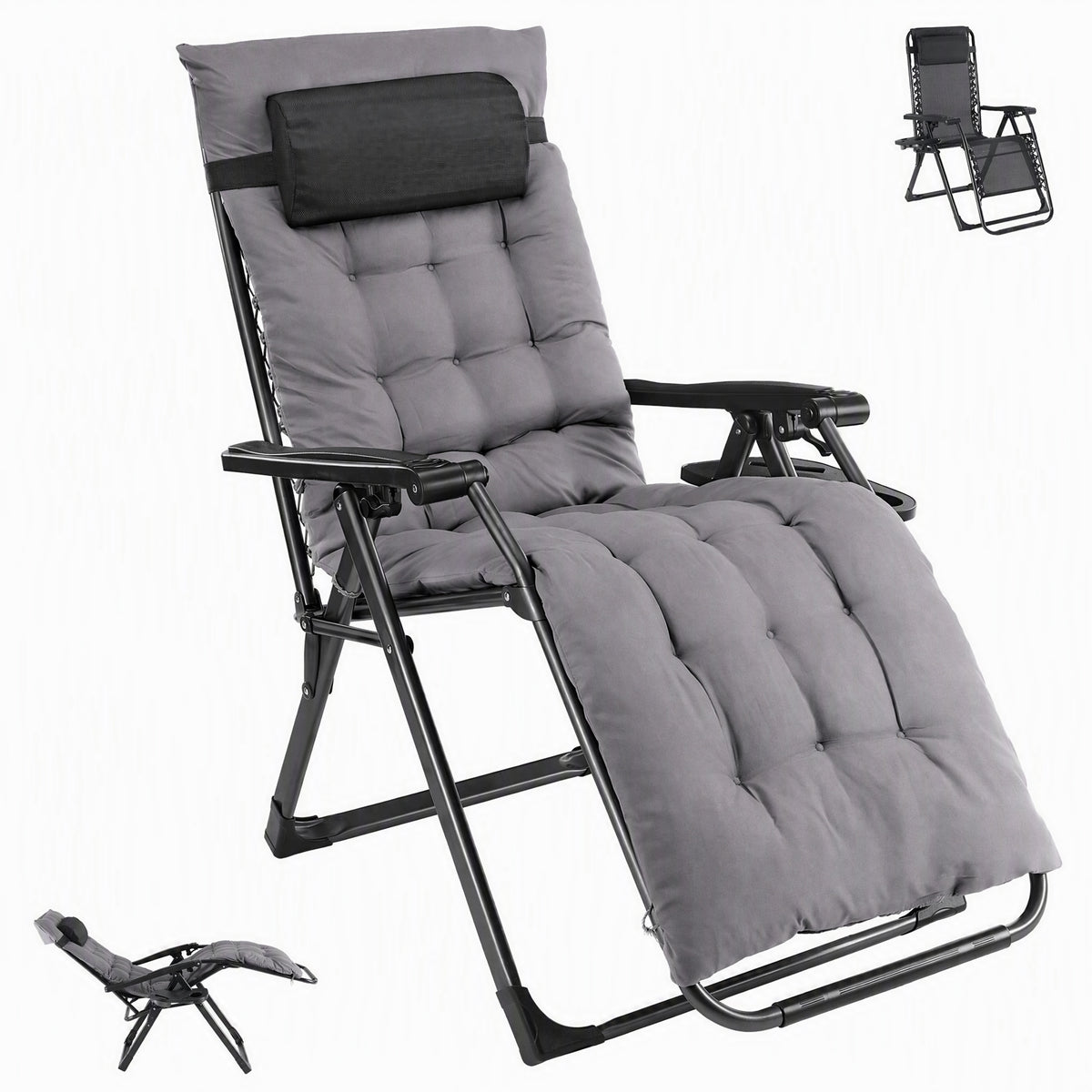 Foldable Zero-Gravity Outdoor Lounge Chair for Beach/Patio