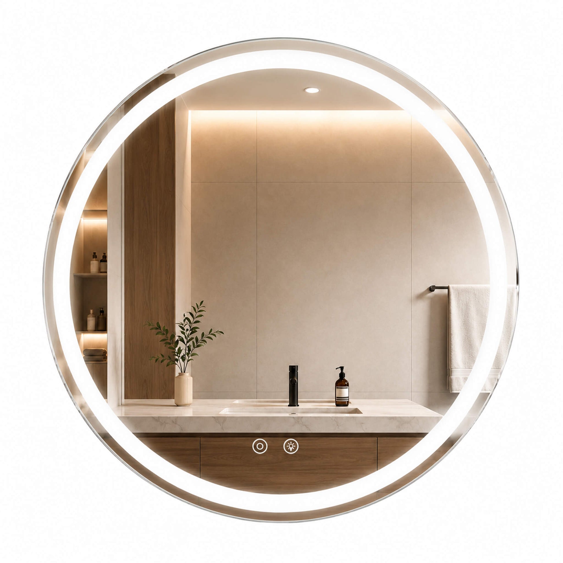 Adjustable, Lighted, Anti-Fog Makeup Mirror for Bathroom