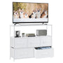 Modern TV Stand with 5 Fabric Drawers, Adjustable Feet, TV Cabinet for Living Room Bedroom