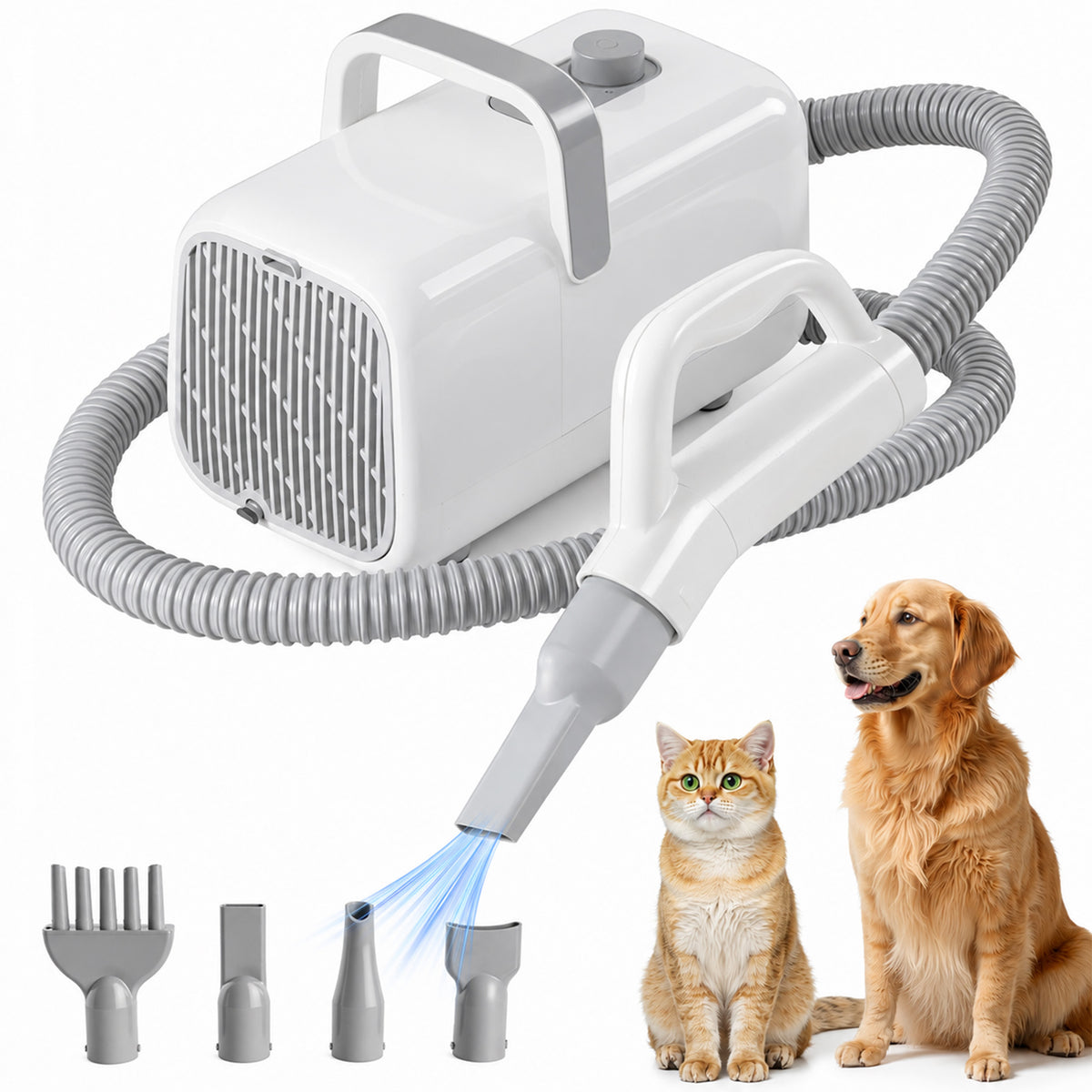 Pet Hair Dryer with Adjustable Speed/Temperature, Grooming Dryer