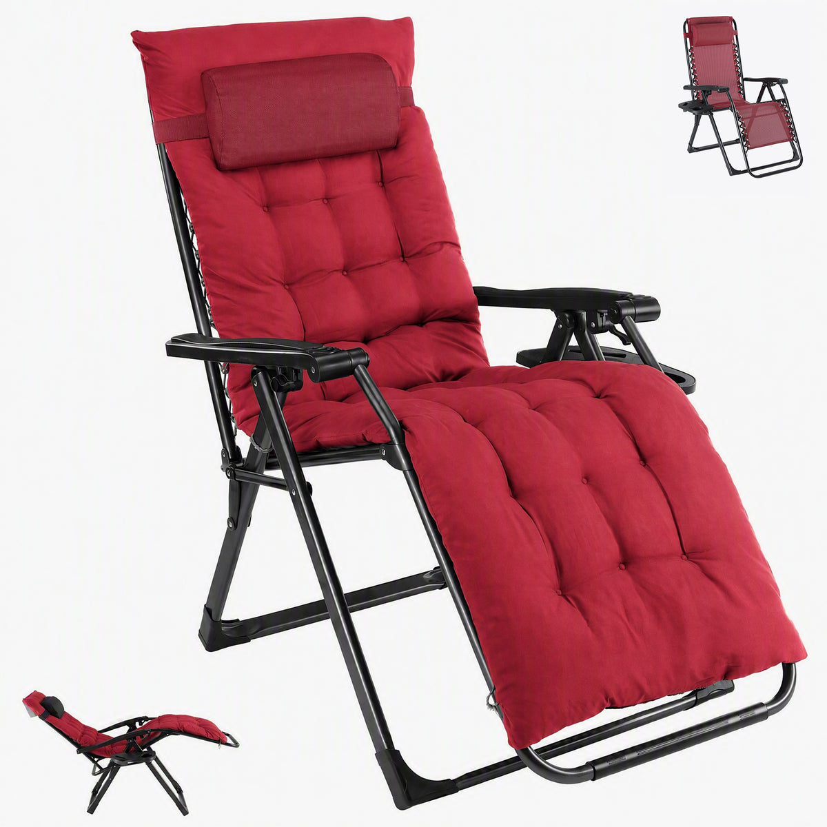 Foldable Zero-Gravity Outdoor Lounge Chair for Beach/Patio