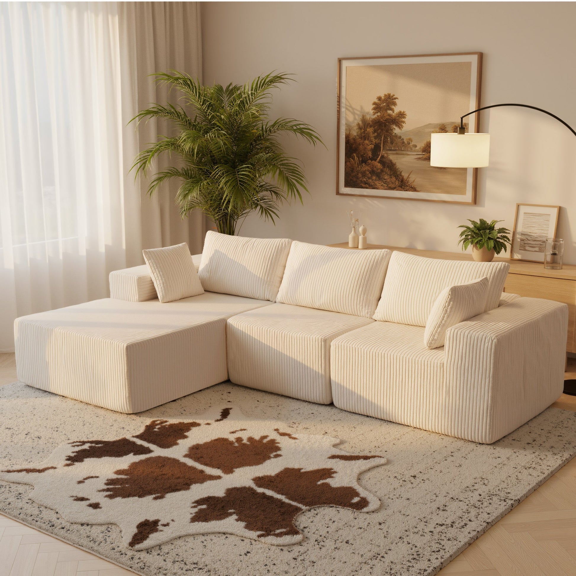 108" Modern Modular Couch Sectional Sofa for Living Room