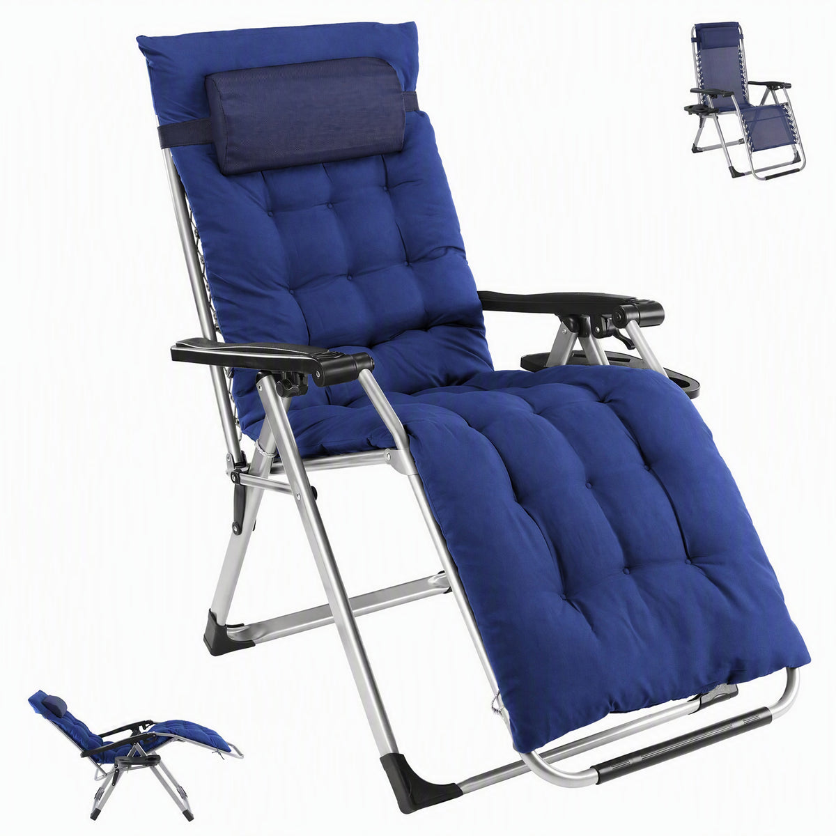 Foldable Zero-Gravity Outdoor Lounge Chair for Beach/Patio