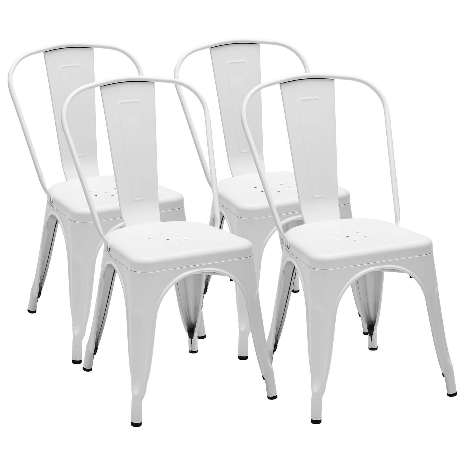 Stackable Metal Dining Chair-Indoor/Outdoor (Set of 4)