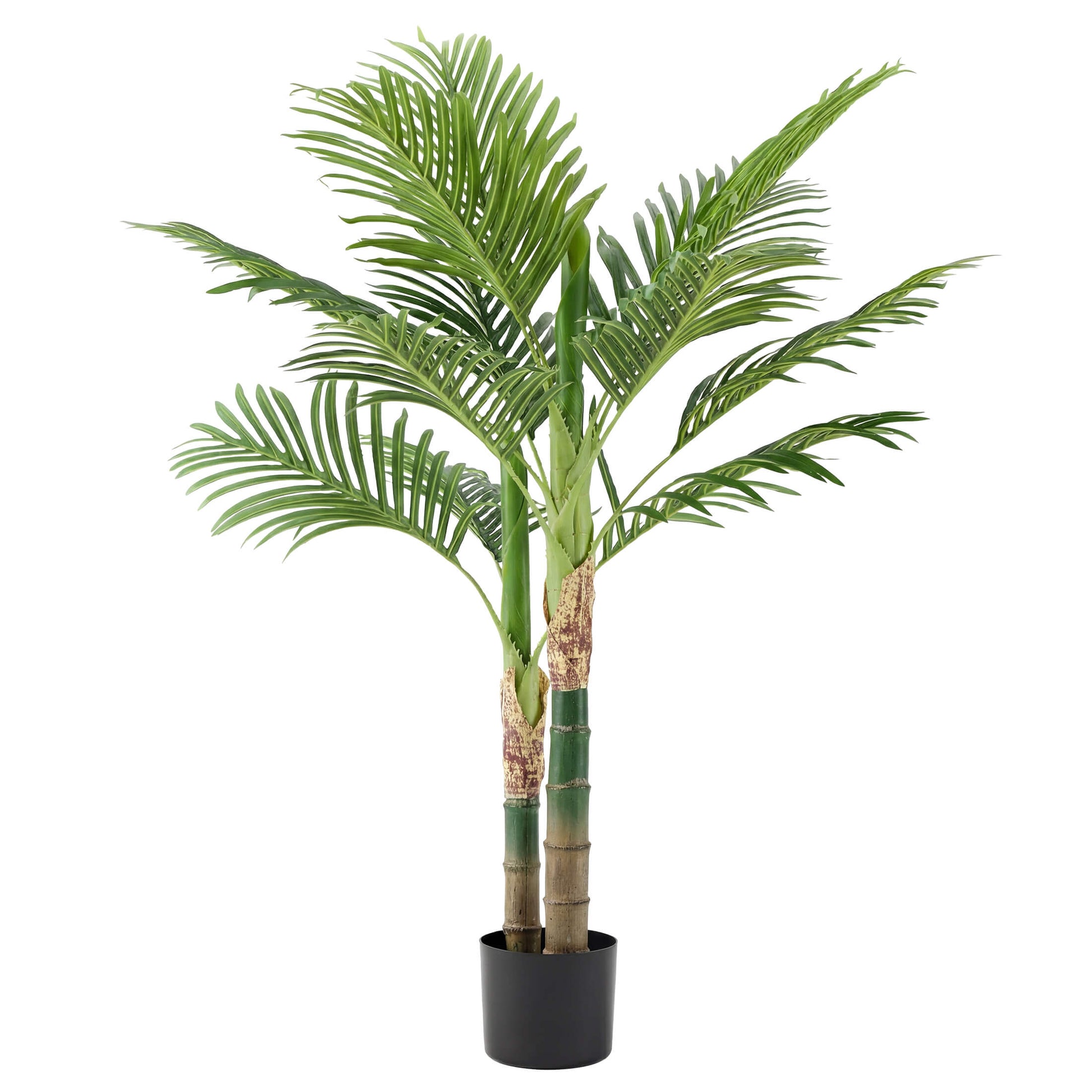 47" Artificial Palm Tree - Lifelike Faux Silk Plant with Black Pot