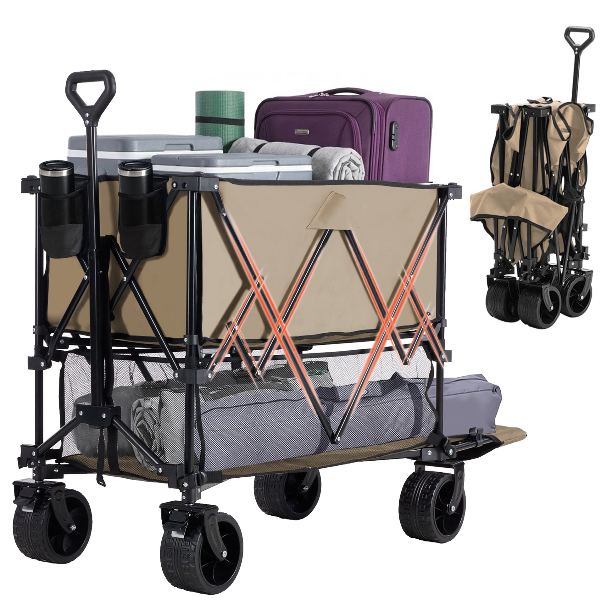 HaulMaster 400L Folding Wagon Cart for Camping and Outdoor Use