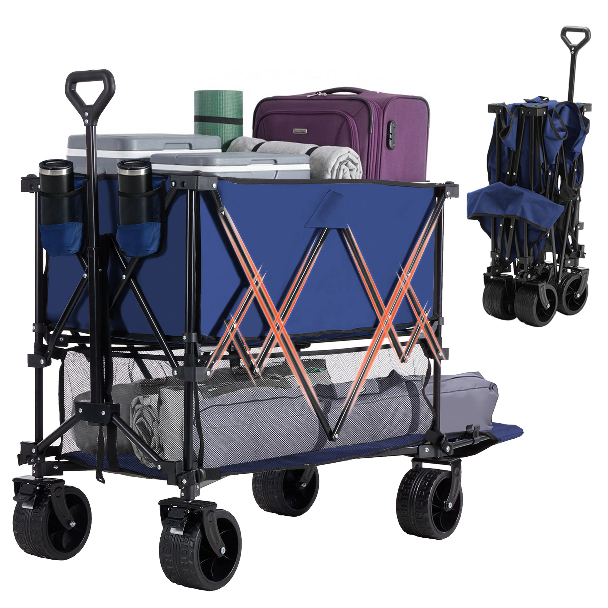 HaulMaster 400L Folding Wagon Cart for Camping and Outdoor Use