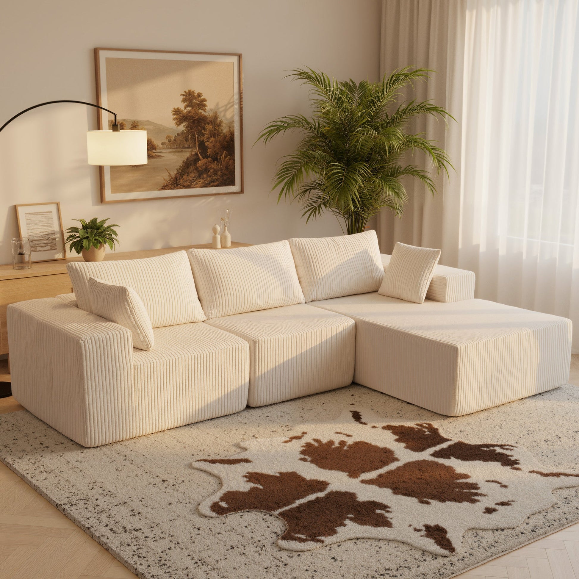 108" Modern Modular Couch Sectional Sofa for Living Room
