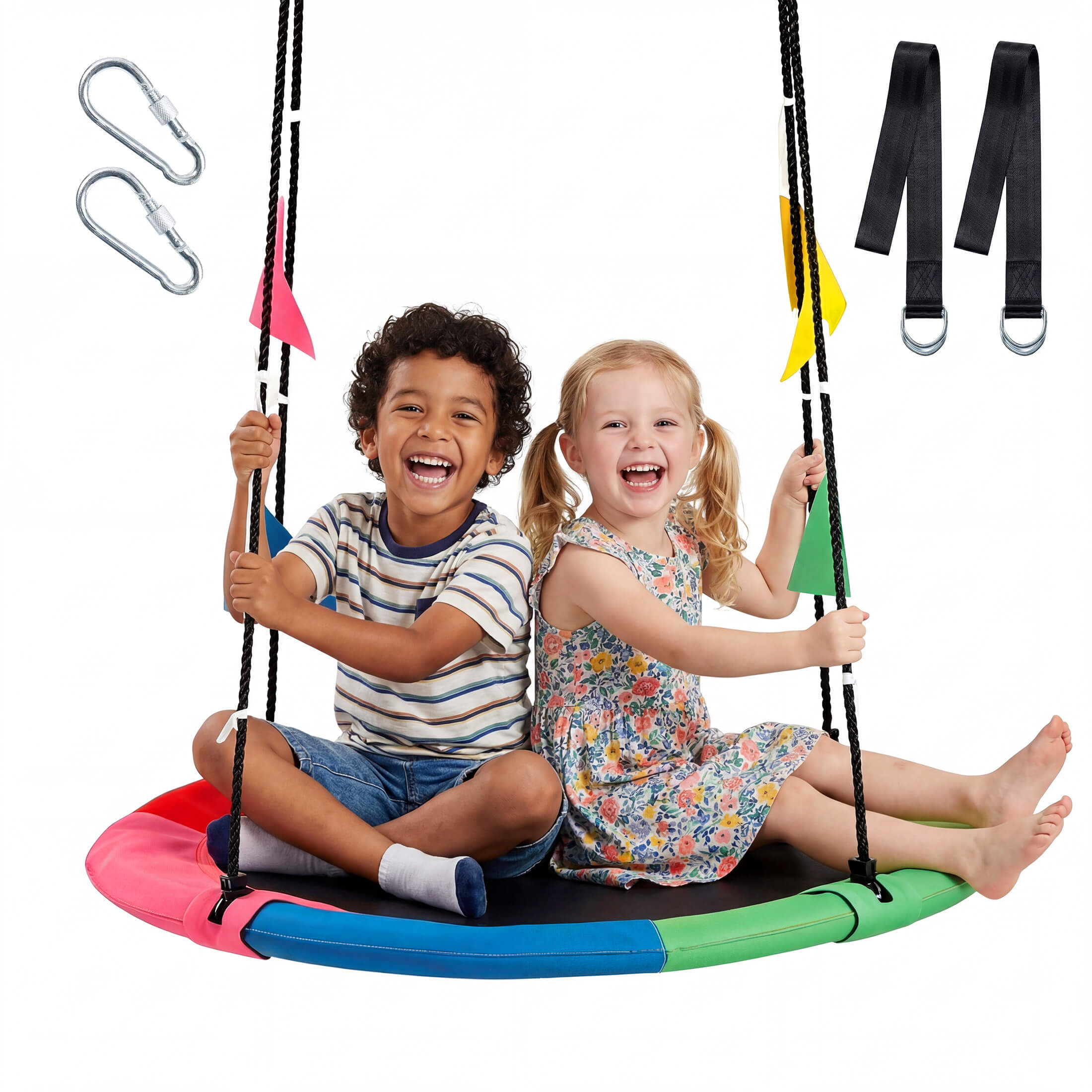 Adjustable Rope Saucer Swing for Backyard