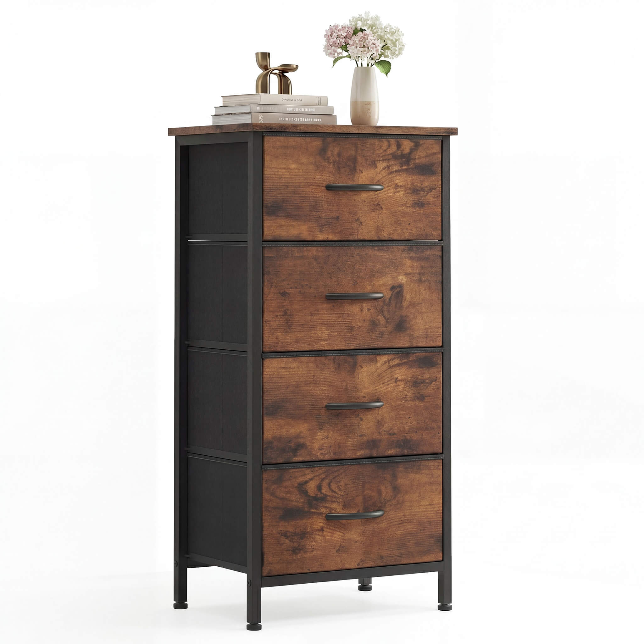 4 Fabric Drawers Dresser Clothes Cabinet Storage Organizers