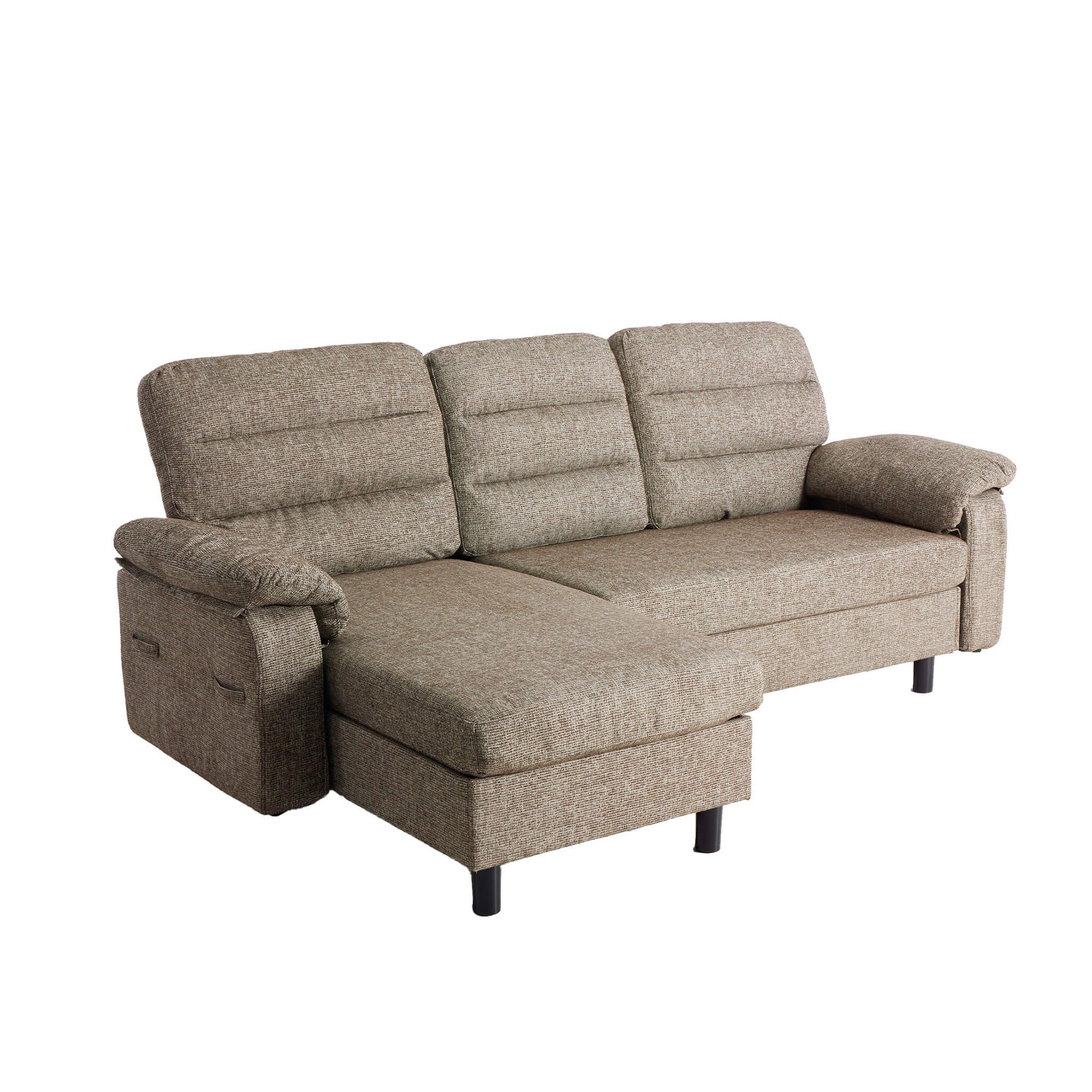 L-Shaped Convertible Sofa Set with Chaise for Living Room