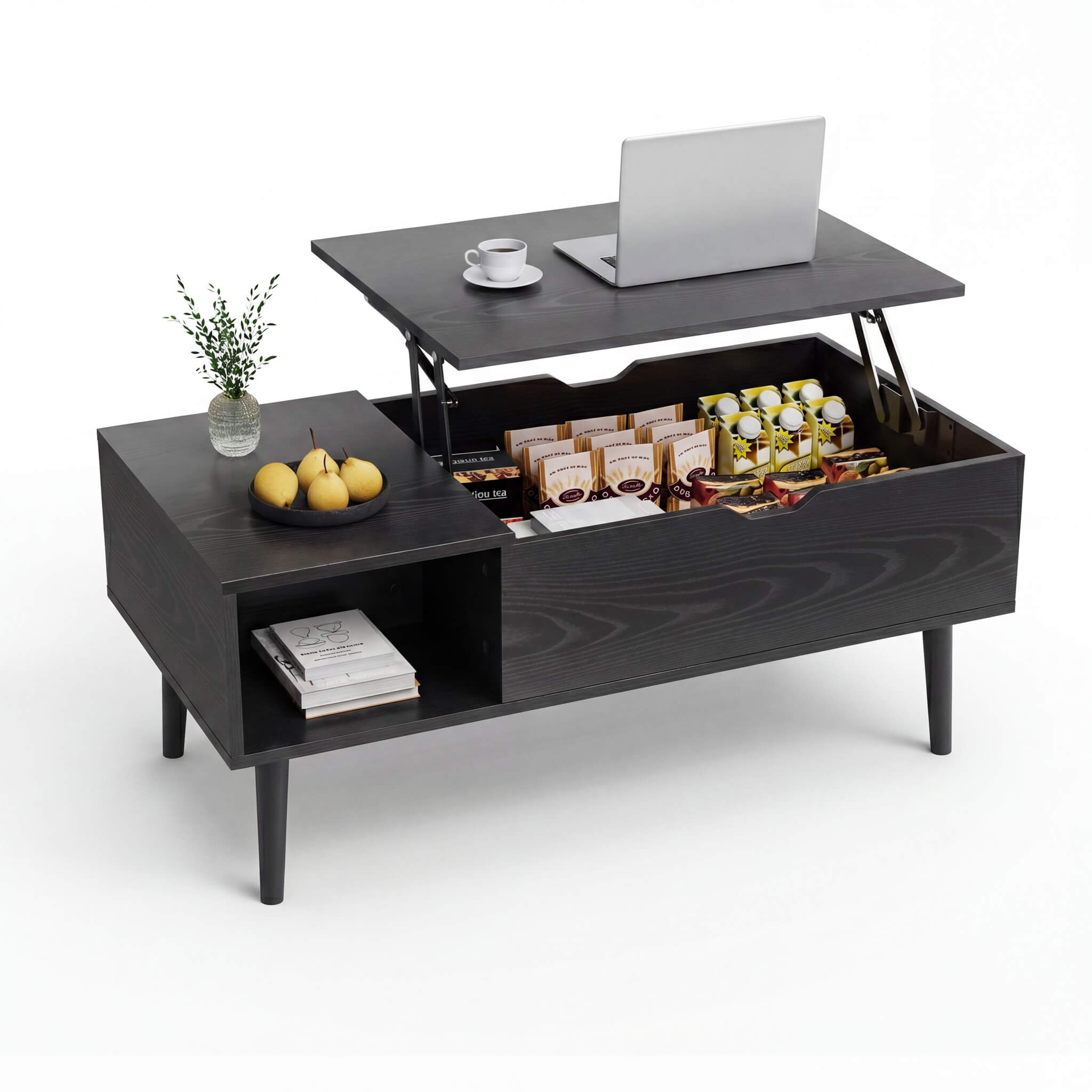 Coffee Table Liftable with Storage for Living Room