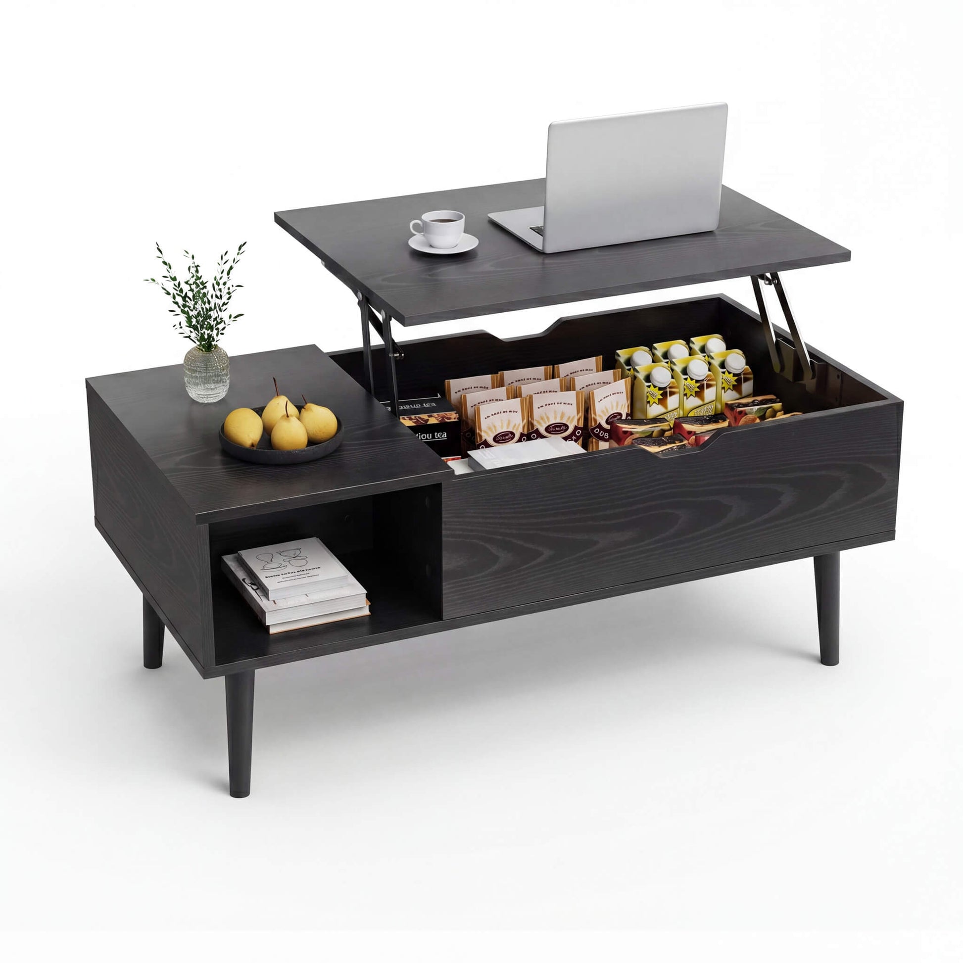 Coffee Table Liftable with Storage for Living Room