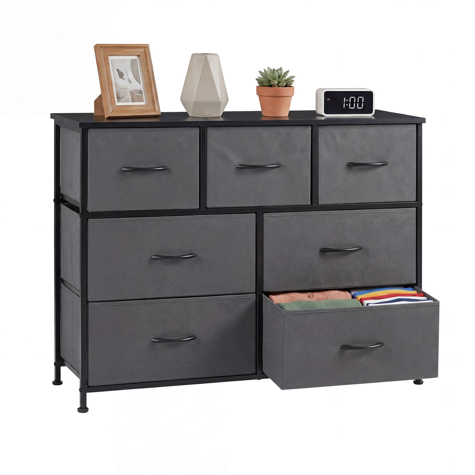Dresser Wooden Top with Storage for Living Room Bedroom