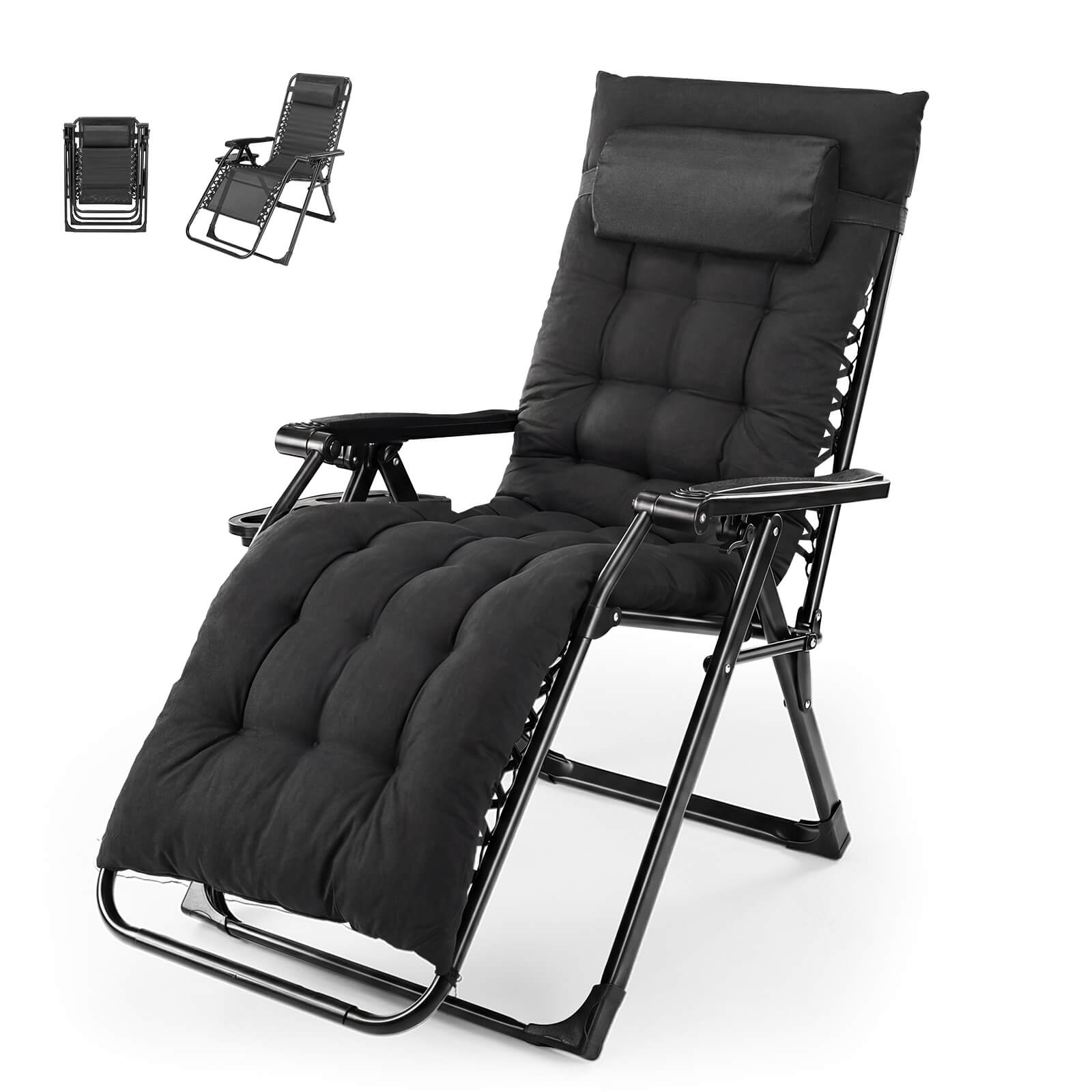 Foldable Zero-Gravity Outdoor Lounge Chair for Beach/Patio