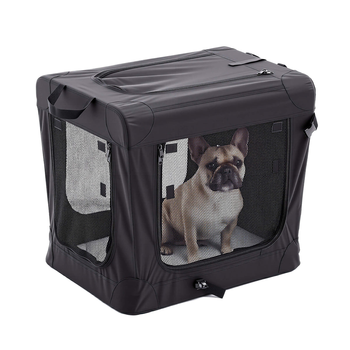 Foldable soft-sided dog crate made of 600D Oxford fabric,