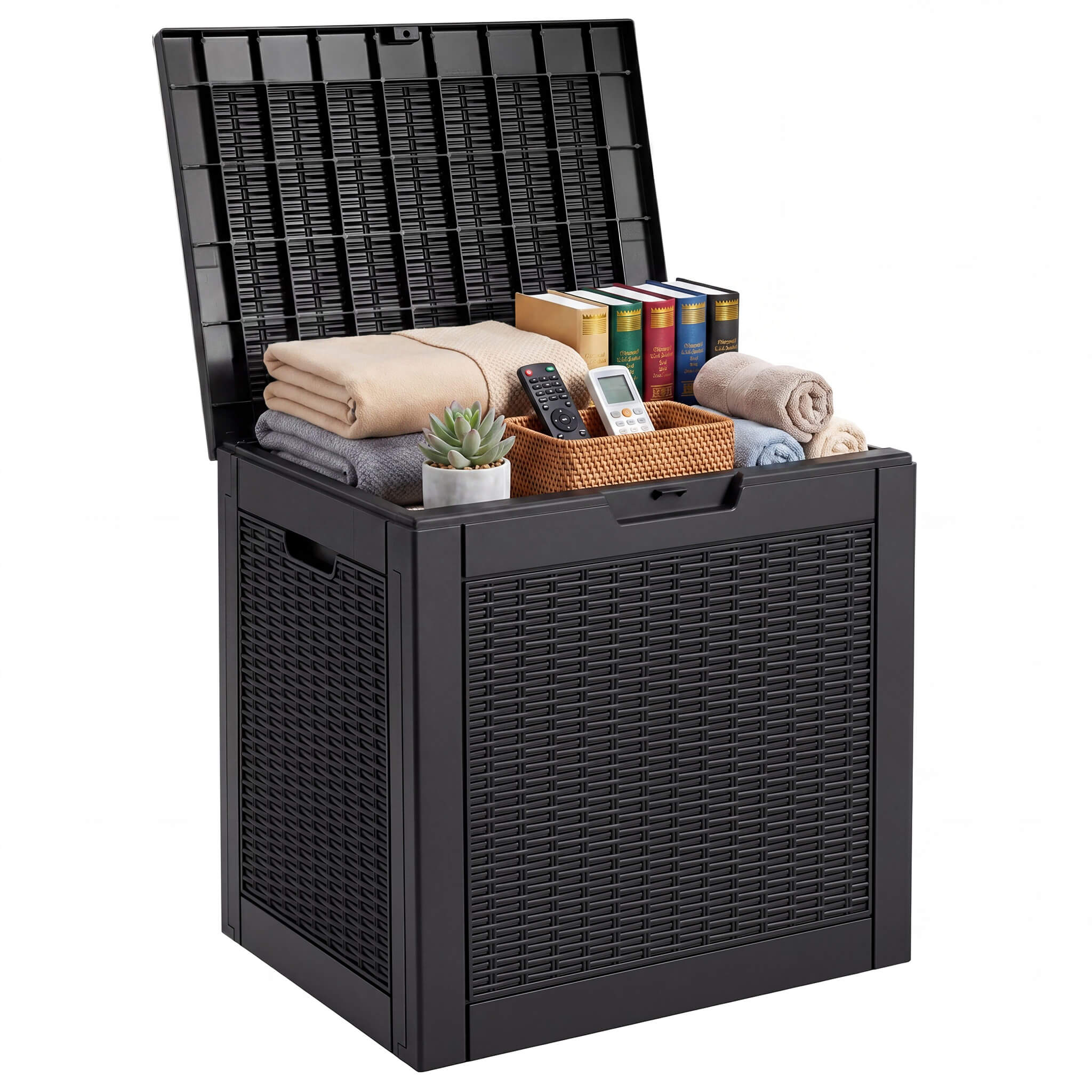31 Gallon Resin Deck Box, Lockable Patio Storage Box