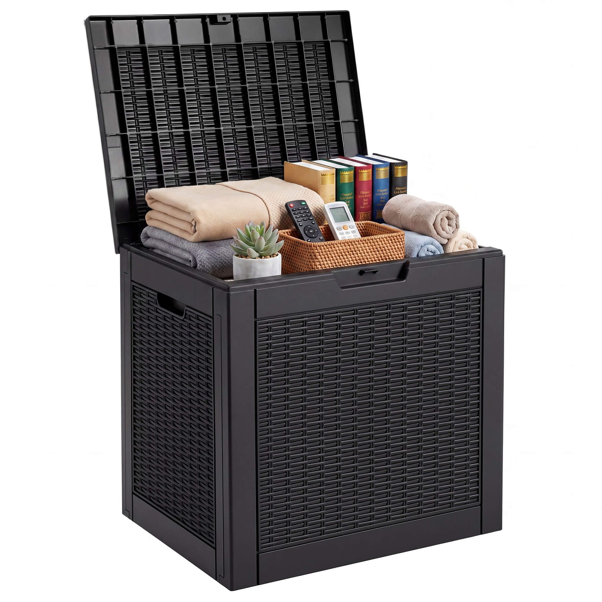 31 Gallon Resin Deck Box, Lockable Patio Storage Box