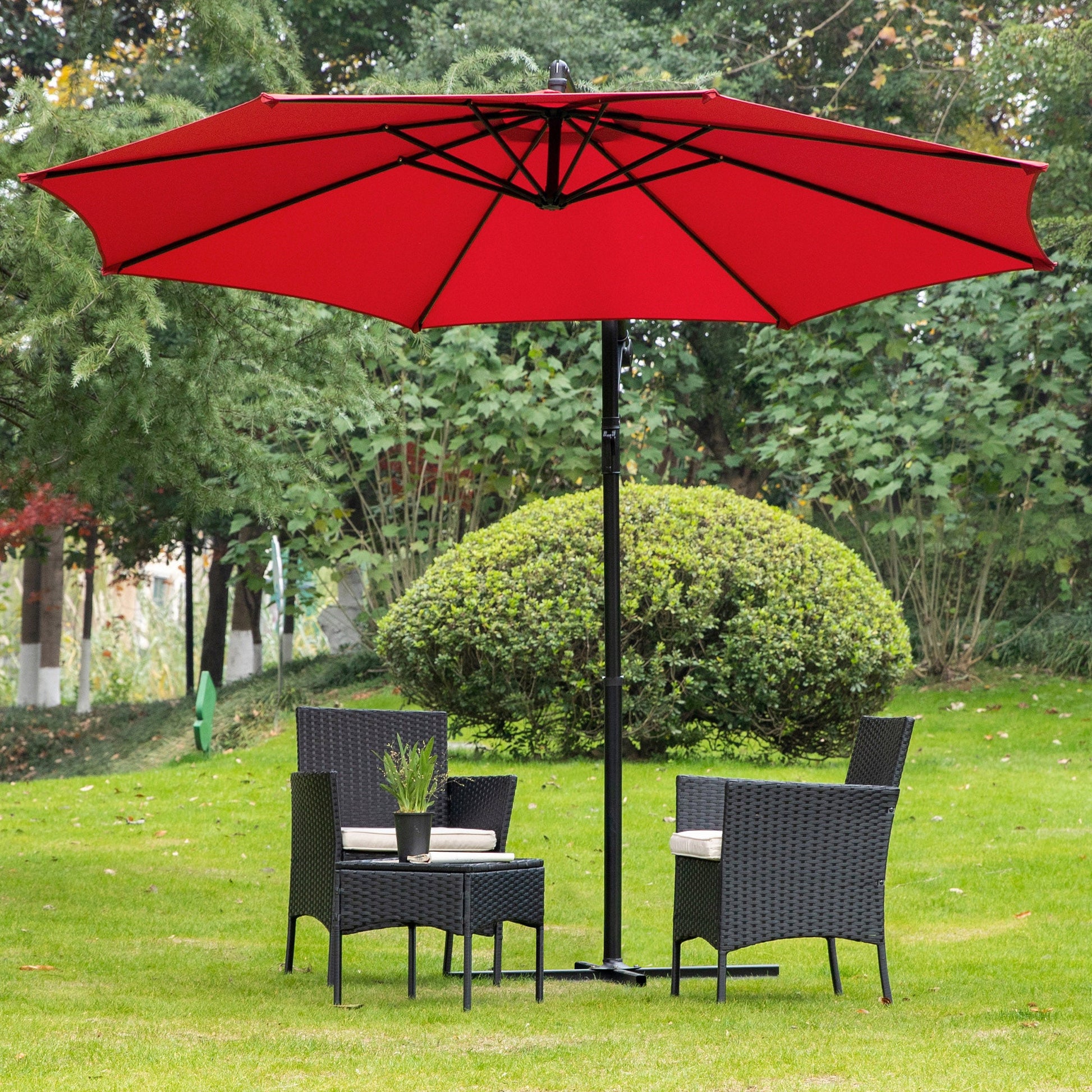 Patio Umbrellale ，Outdoor Table Umbrella with Tilt and Crank