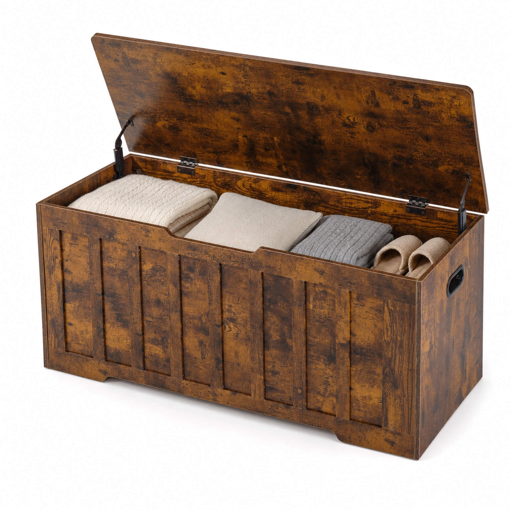 Wooden Storage Bench with Soft-Close Lid