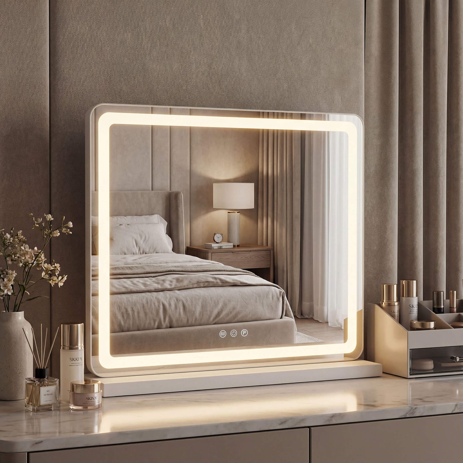 Makeup Mirror with Lights and Aluminum Alloy Frame