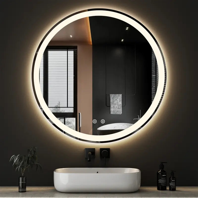 Adjustable Lighted Anti-Fog Vanity Mirror - Bathroom Fixture, Dual Light Sources, 3 Lighting Modes, White Minimalist Home Decor, Adjustable Lighted Mirror