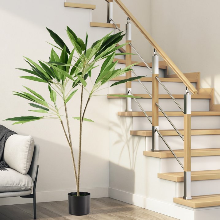 51" Artificial Dracaena Tree - Lifelike Faux Silk Plant for Home & Office